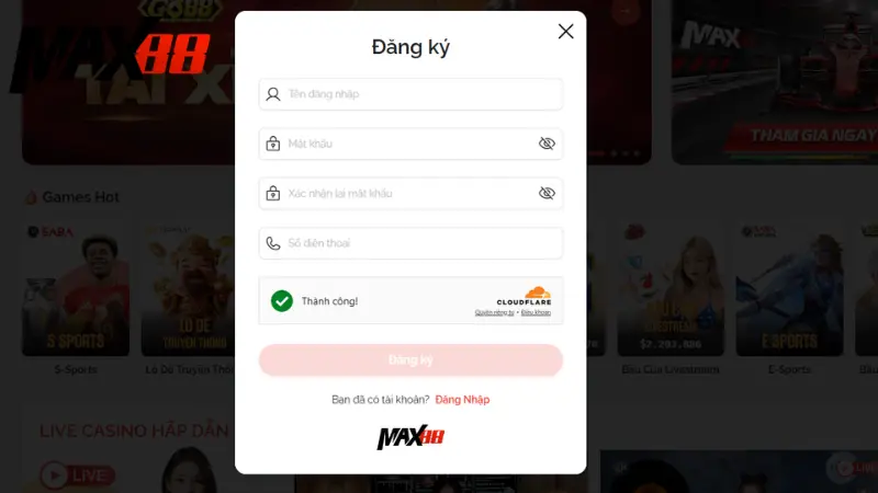 Hướng dẫn đăng ký max88 với những bước đơn giản